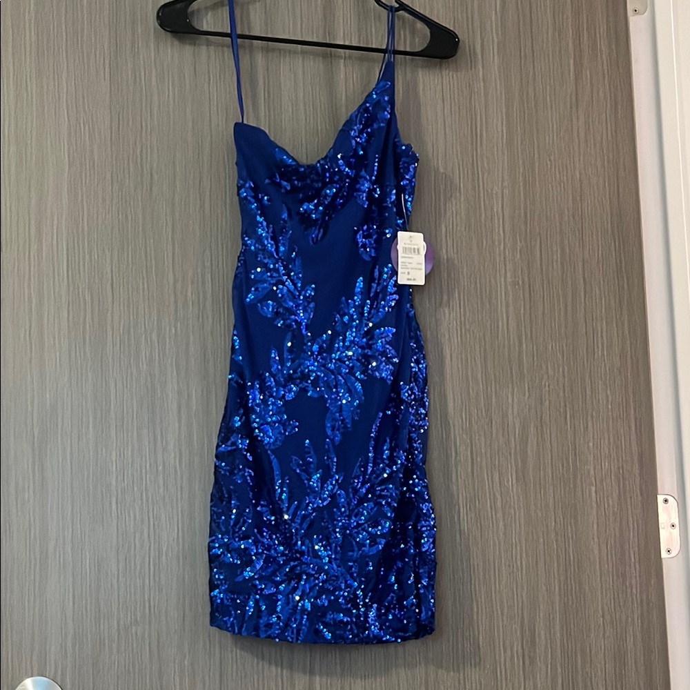 Windsor Blue Bodycon Mini Dress Spaghetti Strap